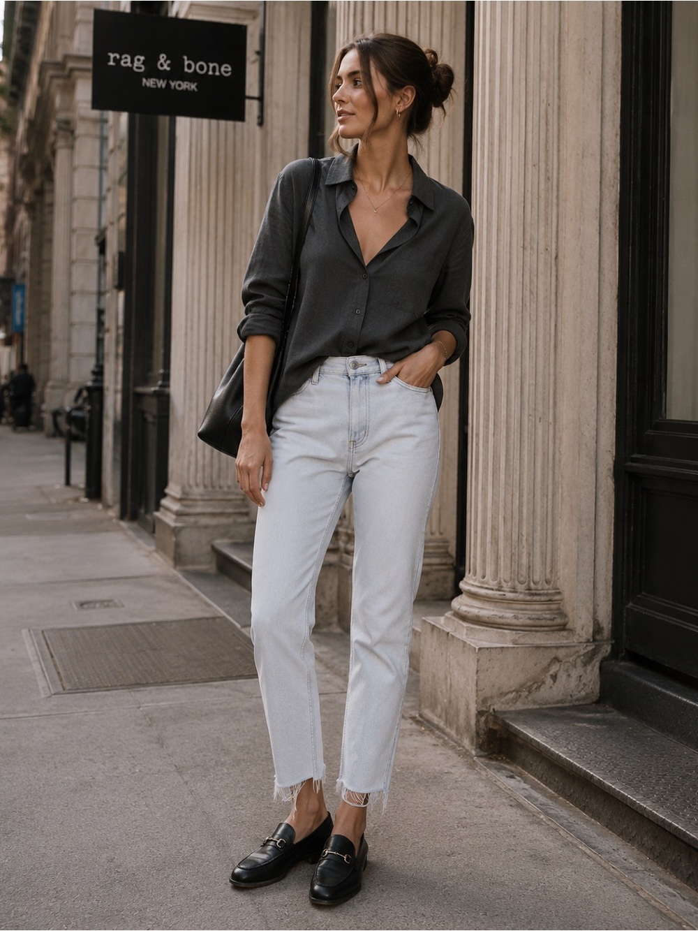 rag & bone NY Women’s CATE MID RISE ANKLE SKINNY Jeans Raw Hem DITCH PLAINS 28